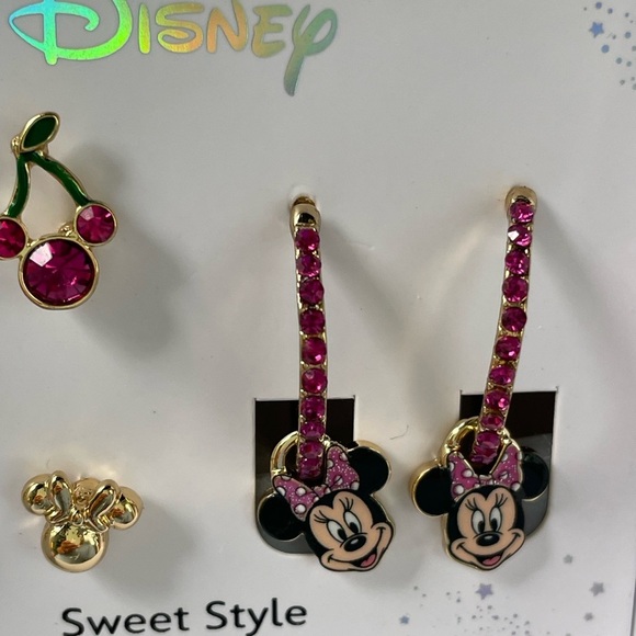 Disney earrings,Disney Minnie Mouse Earrings Set,Minnie Mouse Cherry earrings. - Picture 2 of 10